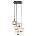 Hanglamp Silva 4524ZW – 5-lichts bamboe design Ø31cm trendy