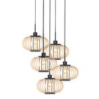 Hanglamp Silva 4524ZW – 5-lichts bamboe design Ø31cm trendy
