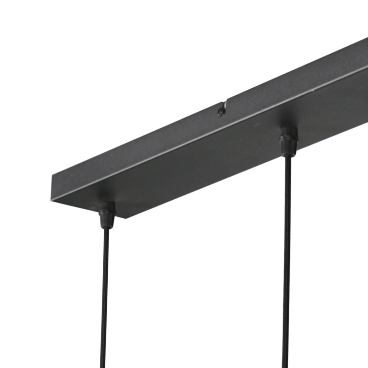 5-Lichts hanglamp Breeza-Beach 4527ZW zwart bamboe kap Ø20 cm