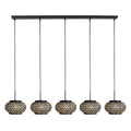 Nox Light 4528ZW – hanglamp met 5 bamboe kapjes