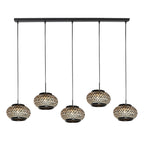 Nox Light 4528ZW – hanglamp met 5 bamboe kapjes