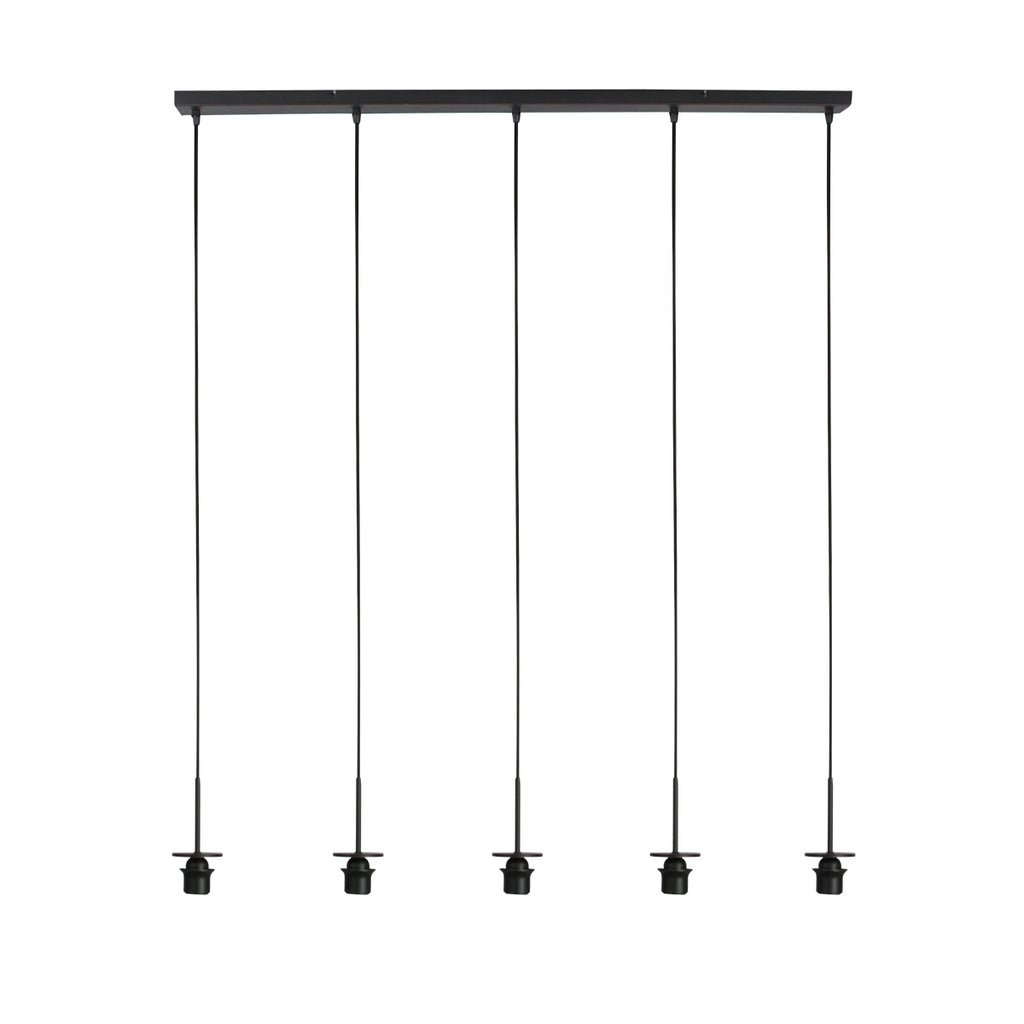 Nox Light 4528ZW – hanglamp met 5 bamboe kapjes