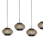 Nox Light 4528ZW – hanglamp met 5 bamboe kapjes