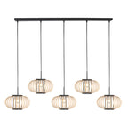 Hanglamp Silva 4529ZW – 5-lichts bamboelamp voor eettafel