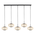 Hanglamp Silva 4529ZW – 5-lichts bamboelamp voor eettafel