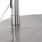 Booglamp Vela Lino 4559ST staal met zwarte textiel kap Ø60 cm