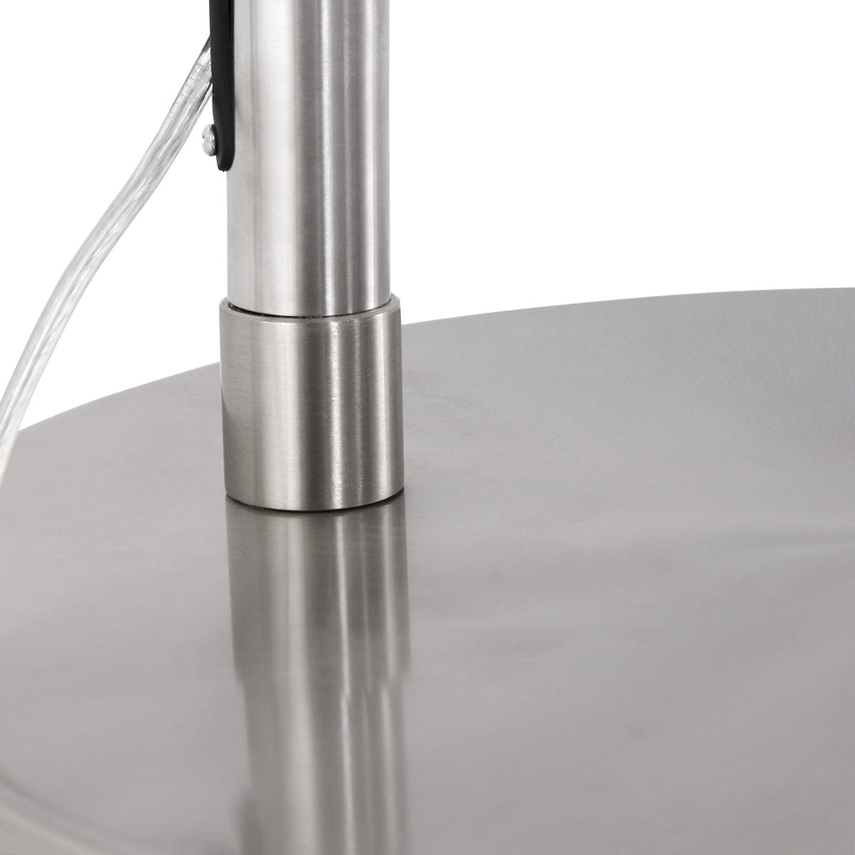 Booglamp Vela Lino 4559ST staal met zwarte textiel kap Ø60 cm