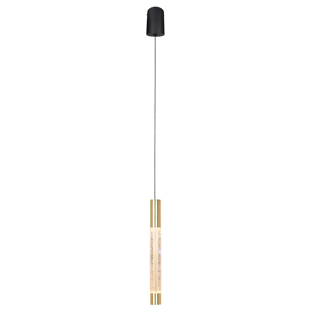 Hanglamp Alisio messing, 1-lichts LED, handgeblazen glas (4577ME)