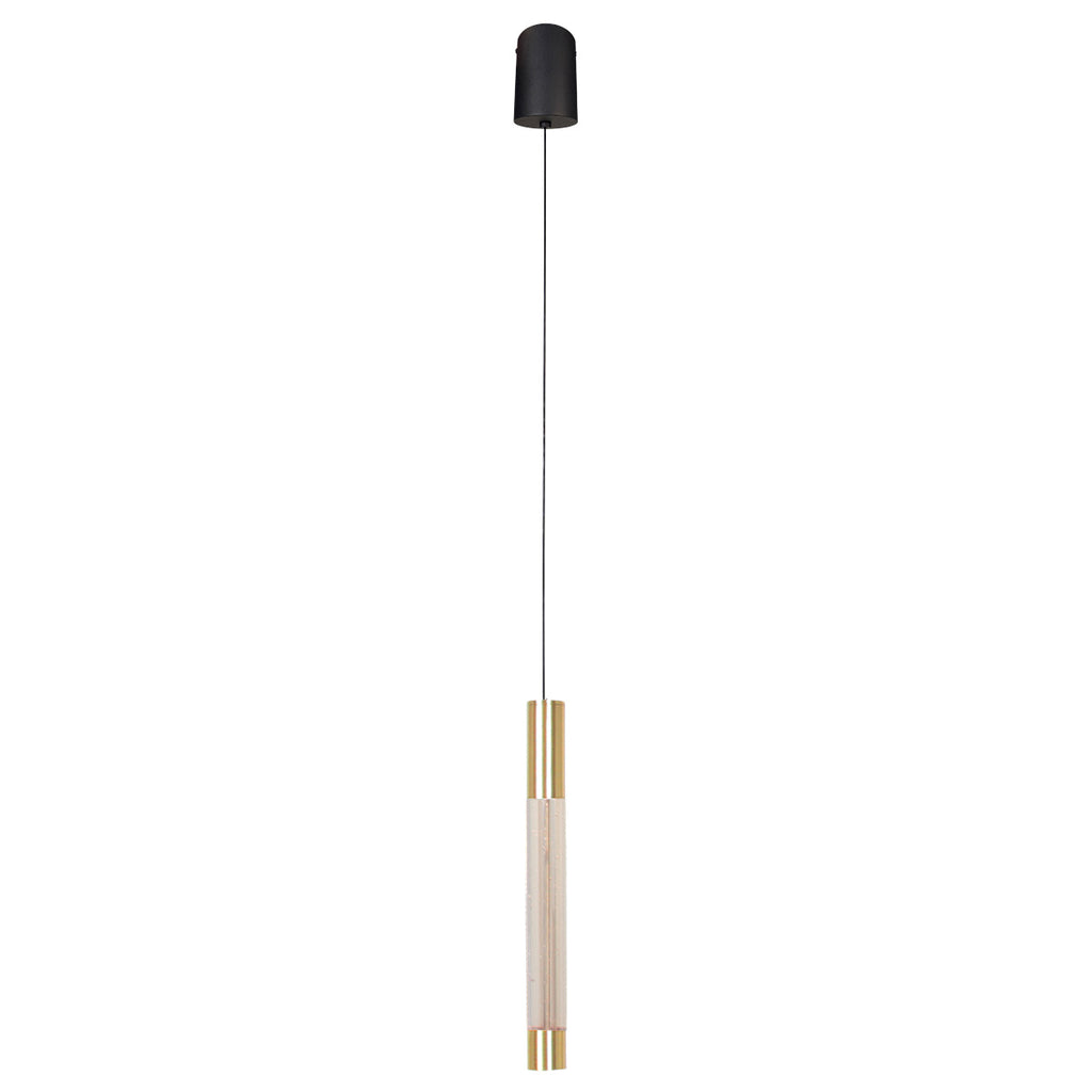 Hanglamp Alisio messing, 1-lichts LED, handgeblazen glas (4577ME)