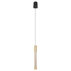 Hanglamp Alisio messing, 1-lichts LED, handgeblazen glas (4577ME)