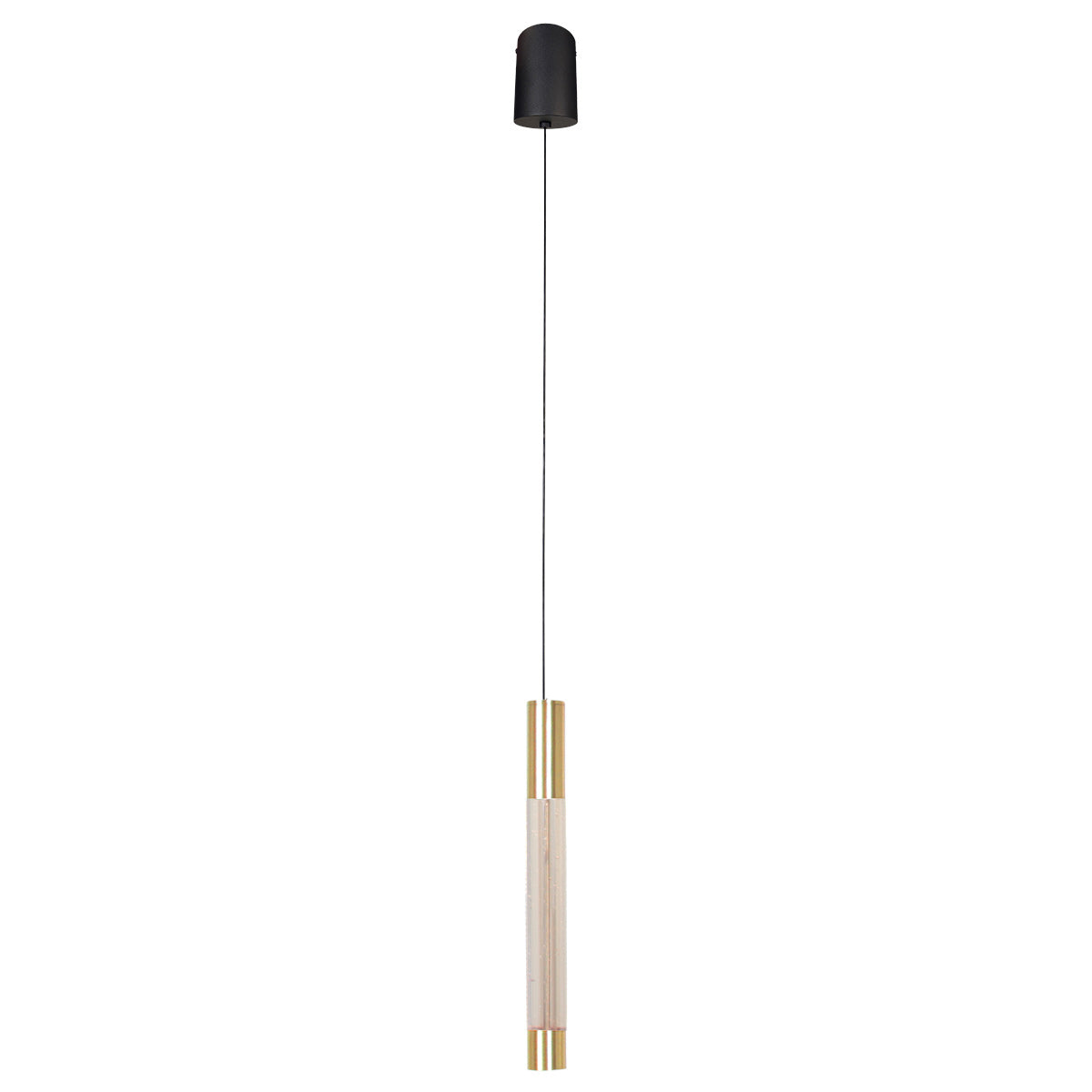 Hanglamp Alisio messing, 1-lichts LED, handgeblazen glas (4577ME)