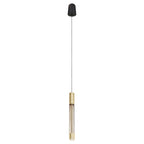 Hanglamp Alisio messing, 1-lichts LED, handgeblazen glas (4577ME)