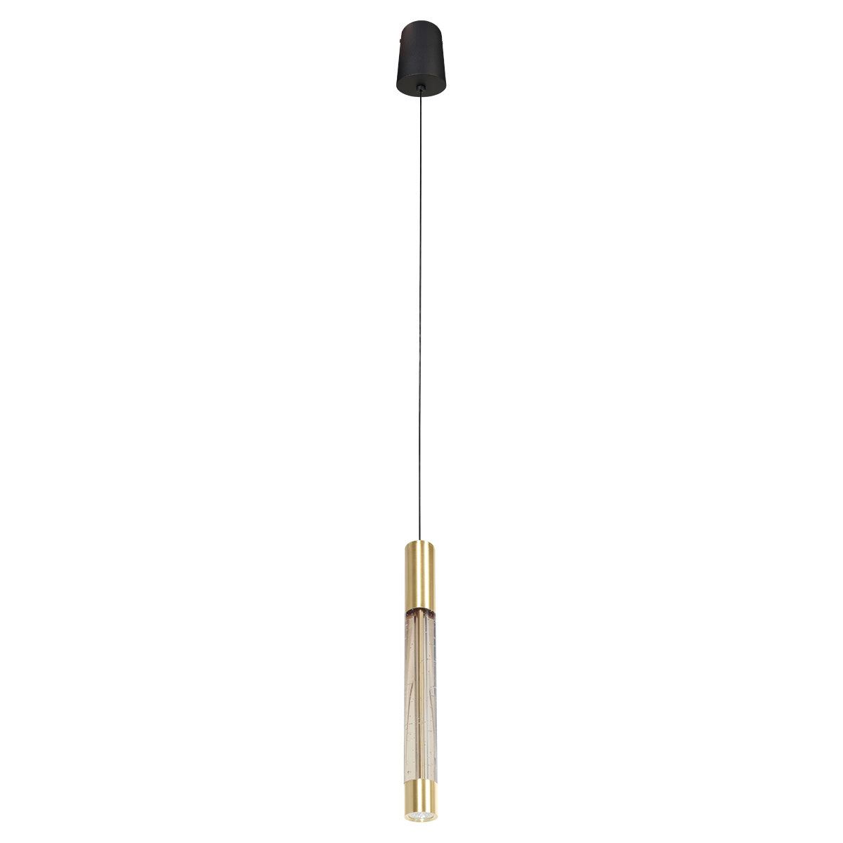 Hanglamp Alisio messing, 1-lichts LED, handgeblazen glas (4577ME)