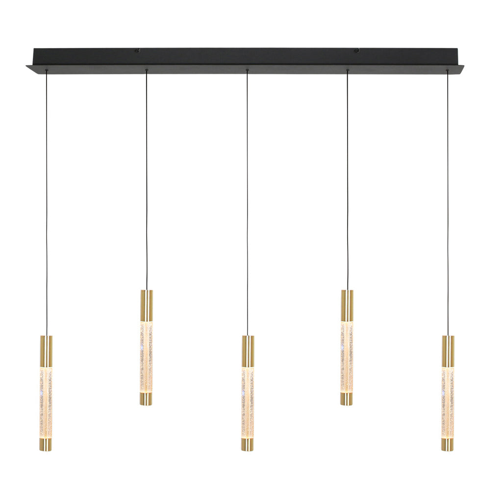 Hanglamp Alisio 4578ME 5-lichts luxe glas in messing
