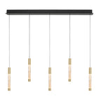 Hanglamp Alisio 4578ME 5-lichts luxe glas in messing