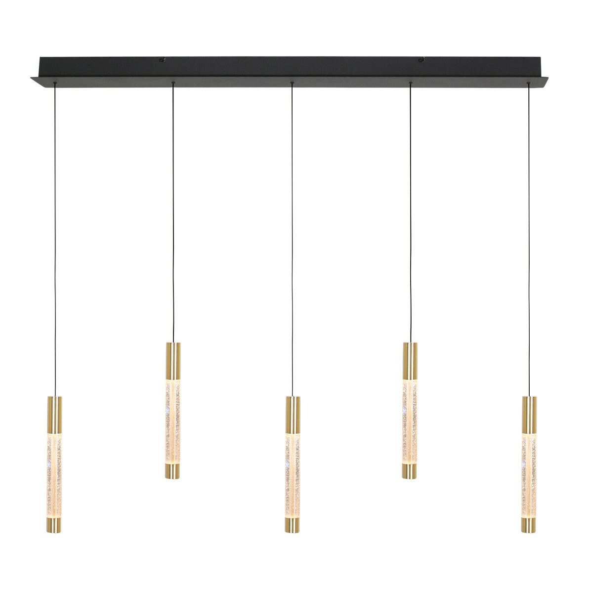 Hanglamp Alisio 4578ME 5-lichts luxe glas in messing