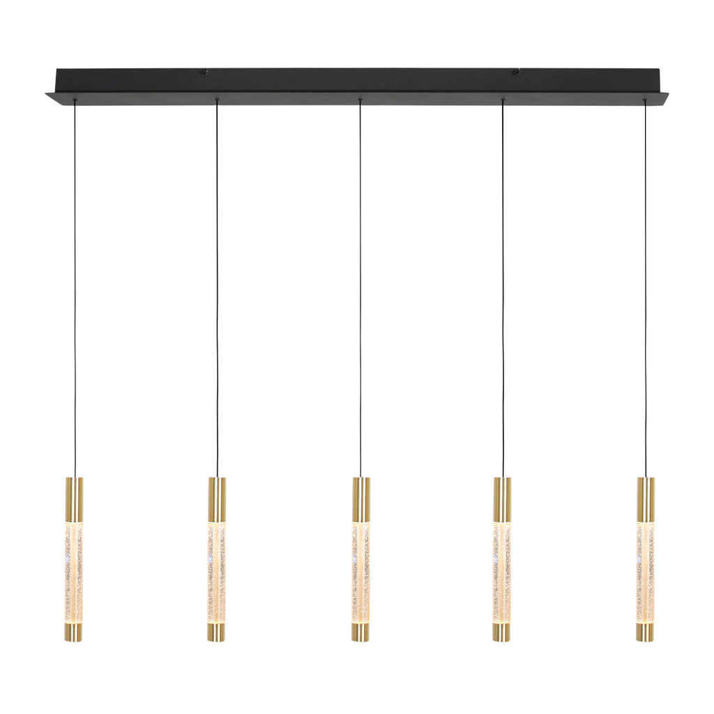 Hanglamp Alisio 4578ME 5-lichts luxe glas in messing