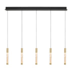 Hanglamp Alisio 4578ME 5-lichts luxe glas in messing