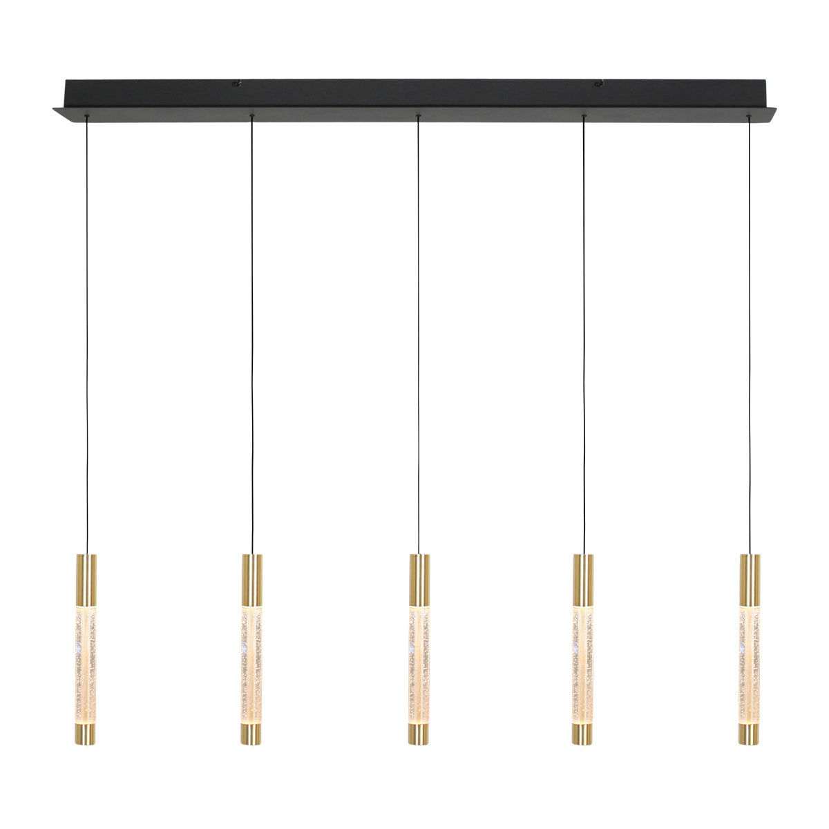 Hanglamp Alisio 4578ME 5-lichts luxe glas in messing