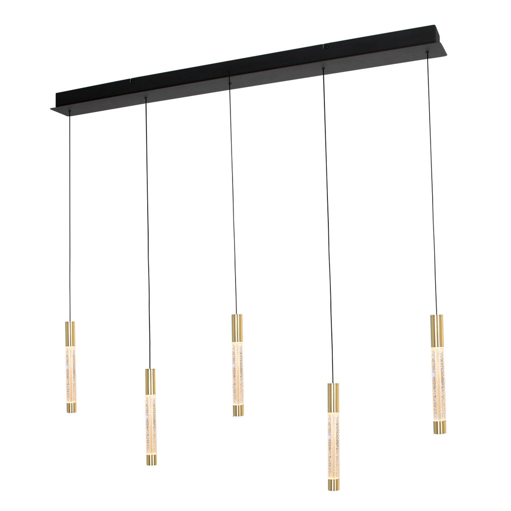 Hanglamp Alisio 4578ME 5-lichts luxe glas in messing