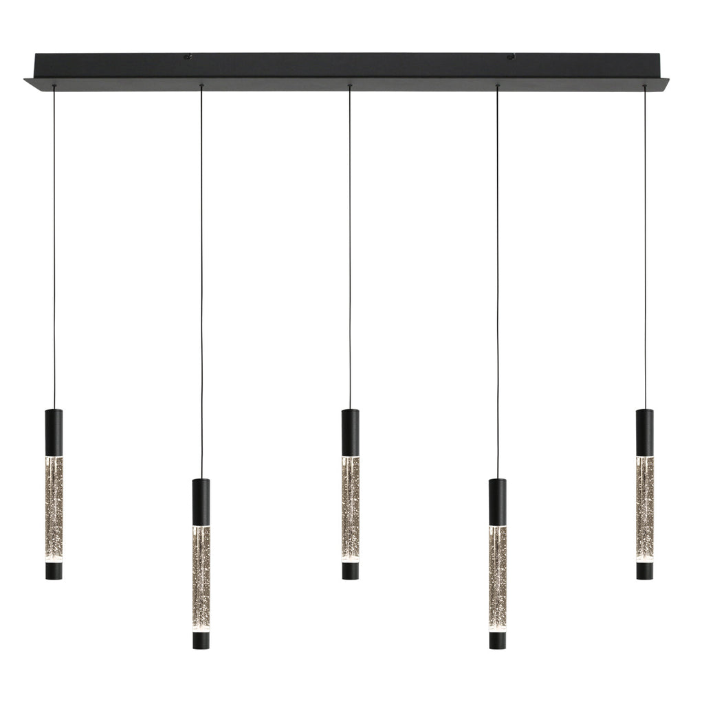 Hanglamp Alisio 4578ZW 5-lichts luxe glas in zwart