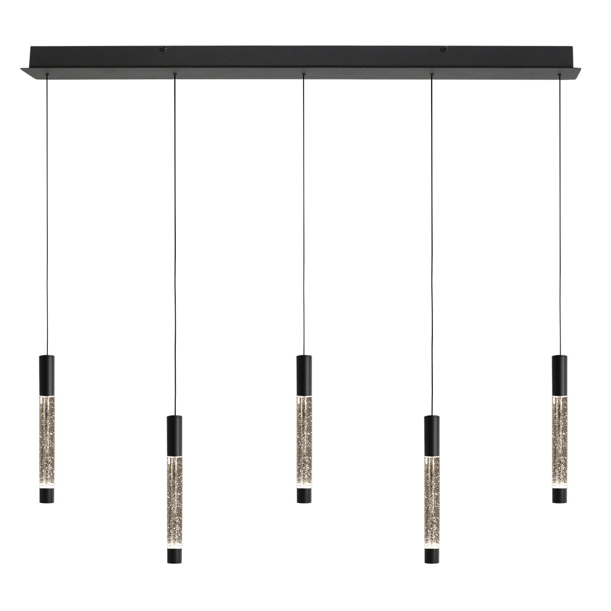 Hanglamp Alisio 4578ZW 5-lichts luxe glas in zwart