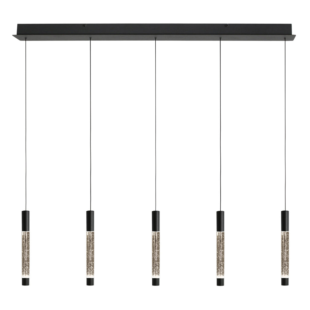 Hanglamp Alisio 4578ZW 5-lichts luxe glas in zwart