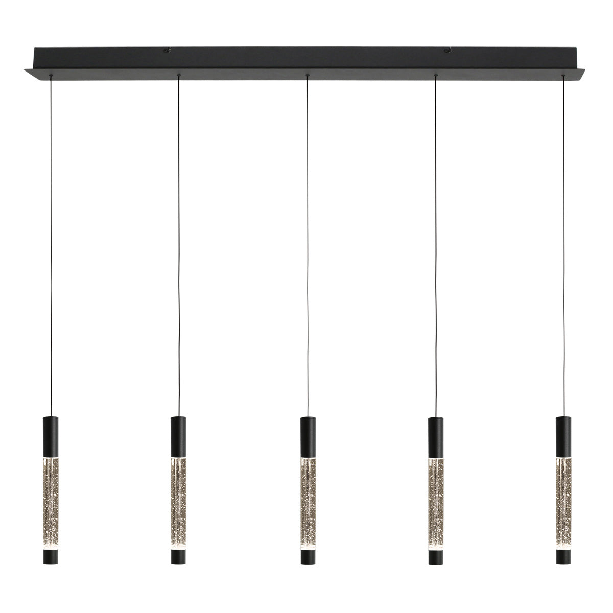 Hanglamp Alisio 4578ZW 5-lichts luxe glas in zwart