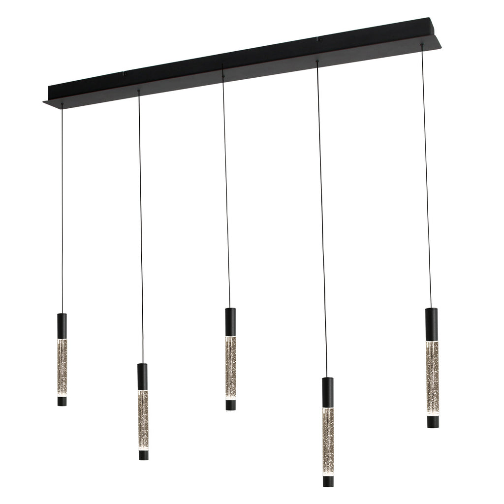 Hanglamp Alisio 4578ZW 5-lichts luxe glas in zwart