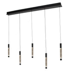 Hanglamp Alisio 4578ZW 5-lichts luxe glas in zwart