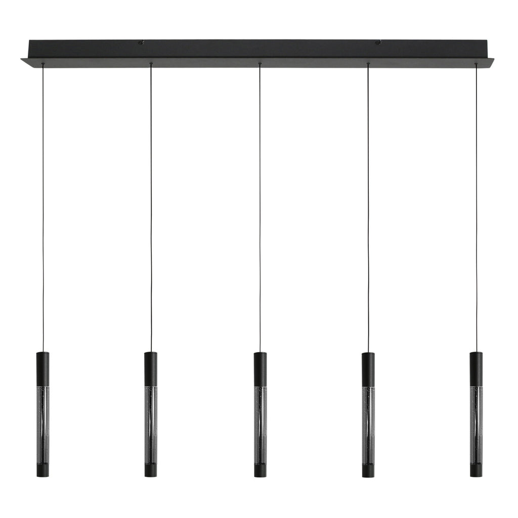 Hanglamp Alisio 4578ZW 5-lichts luxe glas in zwart