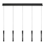 Hanglamp Alisio 4578ZW 5-lichts luxe glas in zwart