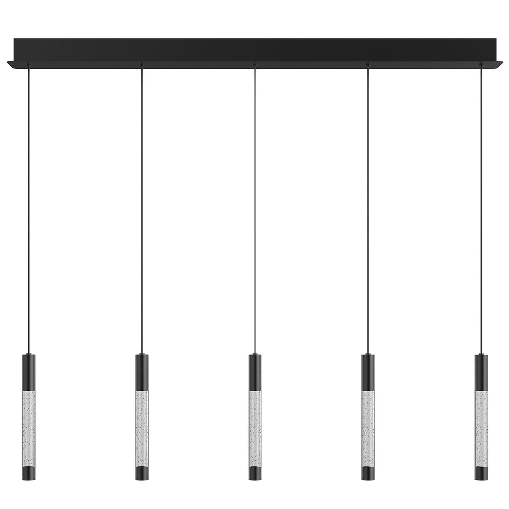 Hanglamp Alisio 4578ZW 5-lichts luxe glas in zwart
