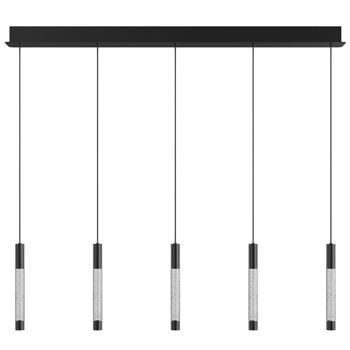 Hanglamp Alisio 4578ZW 5-lichts luxe glas in zwart