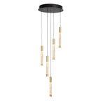 Hanglamp Alisio 4579ME 5-lichts luxe glas in messing