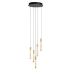 Hanglamp Alisio 4579ME 5-lichts luxe glas in messing