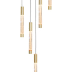 Hanglamp Alisio 4579ME 5-lichts luxe glas in messing