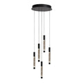 Hanglamp Alisio 4579ZW 5-lichts luxe vide lamp van glas in zwart