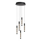 Hanglamp Alisio 4579ZW 5-lichts luxe vide lamp van glas in zwart