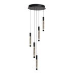 Hanglamp Alisio 4579ZW 5-lichts luxe vide lamp van glas in zwart