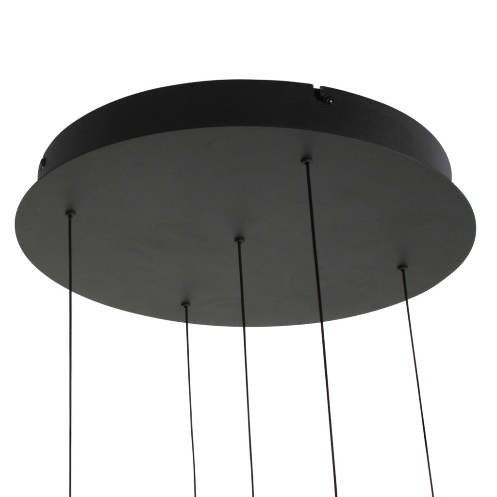 Hanglamp Alisio 4579ZW 5-lichts luxe vide lamp van glas in zwart