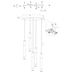 Hanglamp Alisio 4579ZW 5-lichts luxe vide lamp van glas in zwart