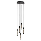Hanglamp Alisio 4579ZW 5-lichts luxe vide lamp van glas in zwart