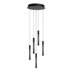 Hanglamp Alisio 4579ZW 5-lichts luxe vide lamp van glas in zwart