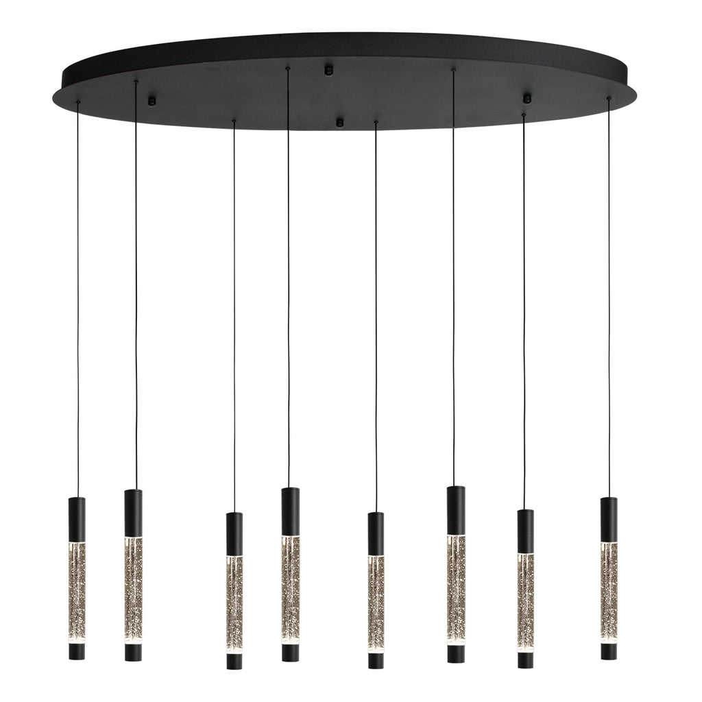 Hanglamp Alisio 4580ZW 8-lichts luxe glas in zwart