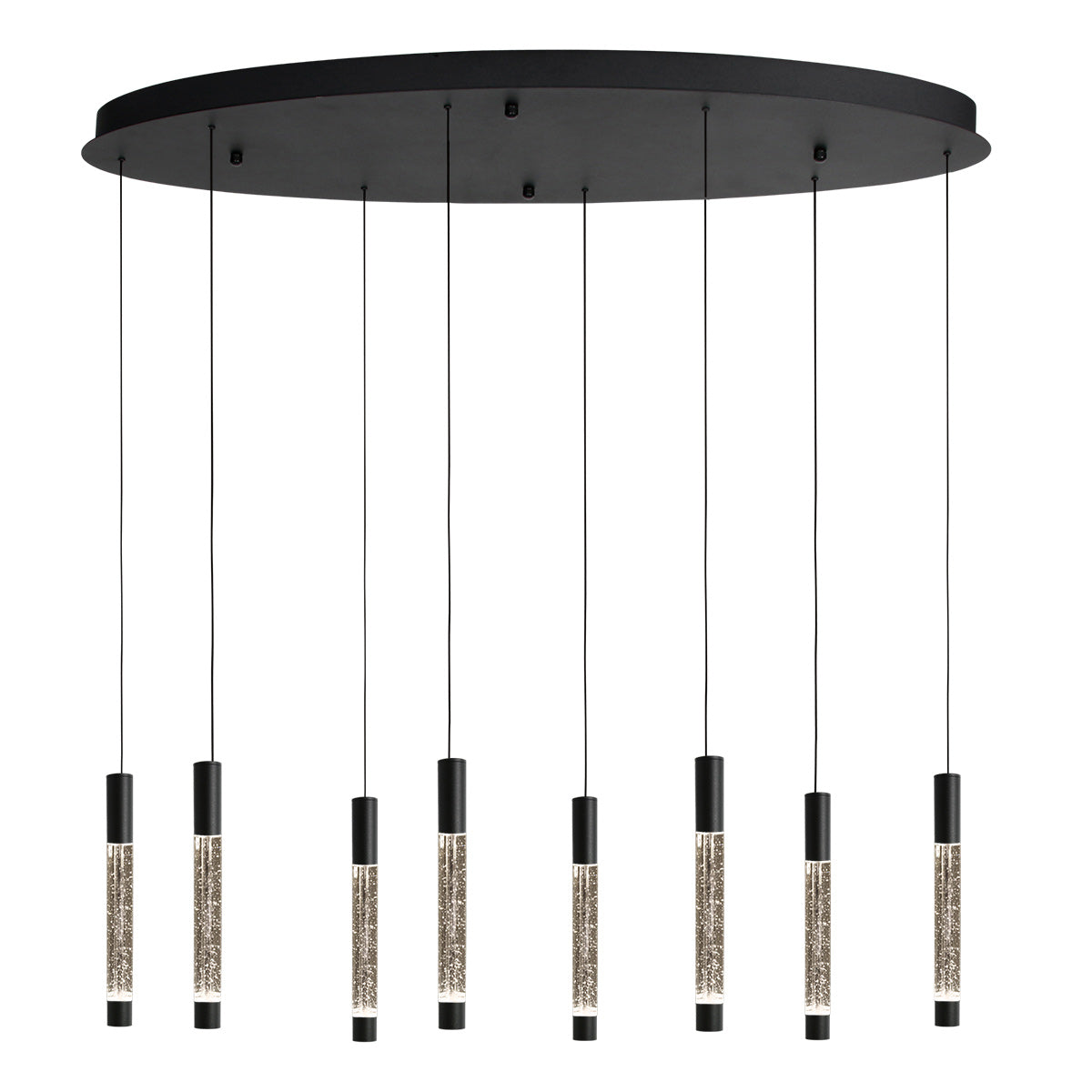 Hanglamp Alisio 4580ZW 8-lichts luxe glas in zwart