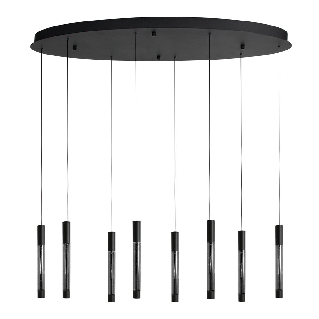 Hanglamp Alisio 4580ZW 8-lichts luxe glas in zwart