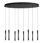 Hanglamp Alisio 4580ZW 8-lichts luxe glas in zwart