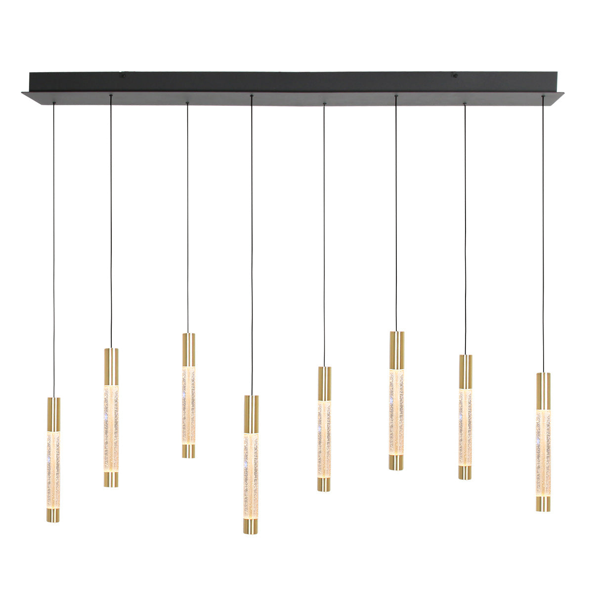 Hanglamp Alisio 4581ME 8-lichts luxe glas in messing