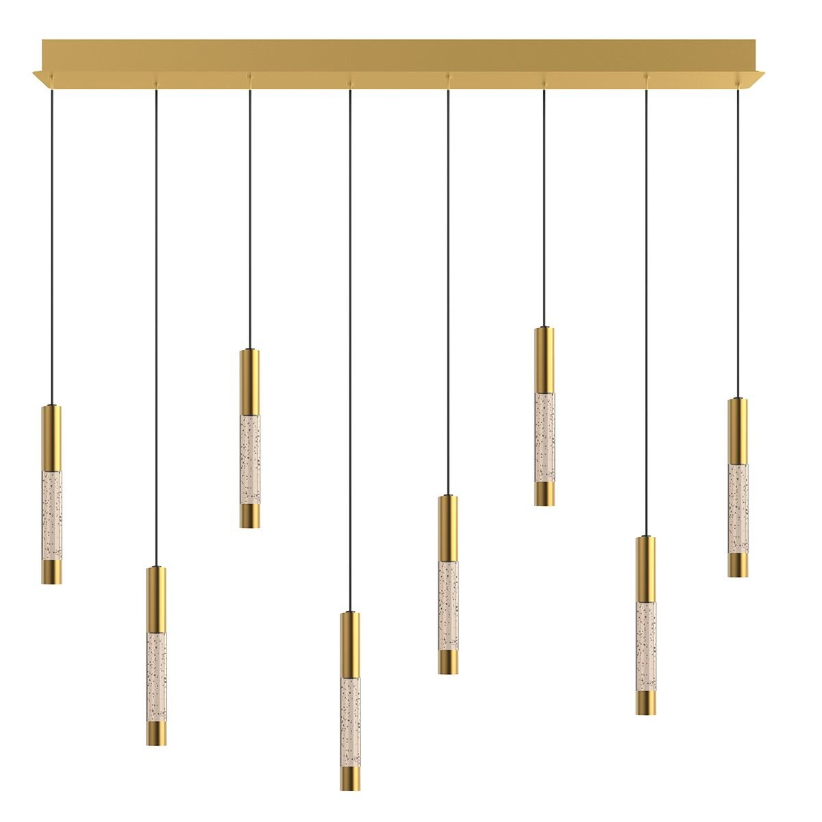 Hanglamp Alisio 4581ME 8-lichts luxe glas in messing